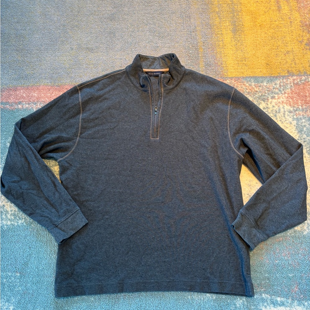 Scott Barber Men's Gray Quarter-Zip Sweater or sweatshirt size XL